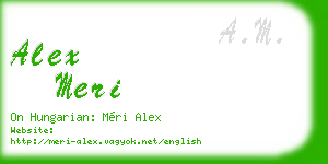 alex meri business card