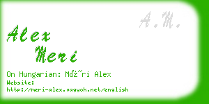 alex meri business card